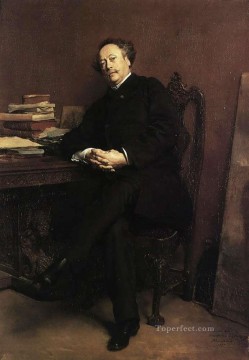  Ernest Obras - Retrato de Alexandre Dumas Jr 1877 clasicista Jean Louis Ernest Meissonier